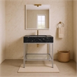 Meridian Furniture Marmo Black Engineered Stone Bathroom Vanity