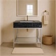 Meridian Furniture Marmo White Engineered Stone Bathroom Vanity
