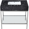 Meridian Furniture Marmo Black Engineered Stone Bathroom Vanity