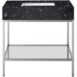 Meridian Furniture Marmo Black Engineered Stone Bathroom Vanity