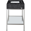 Meridian Furniture Marmo Black Engineered Stone Bathroom Vanity