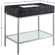 Meridian Furniture Marmo Black Engineered Stone Bathroom Vanity