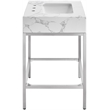 Meridian Furniture Marmo White Engineered Stone Bathroom Vanity