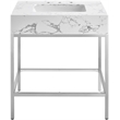 Meridian Furniture Marmo White Engineered Stone Bathroom Vanity