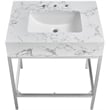 Meridian Furniture Marmo White Engineered Stone Bathroom Vanity