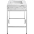 Meridian Furniture Marmo White Engineered Stone Bathroom Vanity