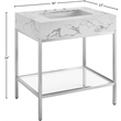 Meridian Furniture Marmo White Engineered Stone Bathroom Vanity
