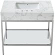 Meridian Furniture Marmo White Engineered Stone Bathroom Vanity