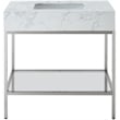 Meridian Furniture Marmo White Engineered Stone Bathroom Vanity