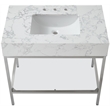 Meridian Furniture Marmo White Engineered Stone Bathroom Vanity