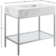 Meridian Furniture Marmo White Engineered Stone Bathroom Vanity