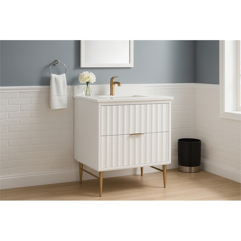 Meridian Furniture Modernist White Bathroom Vanity
