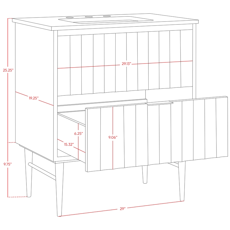 Meridian Furniture Modernist White Bathroom Vanity