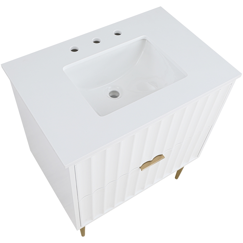 Meridian Furniture Modernist White Bathroom Vanity