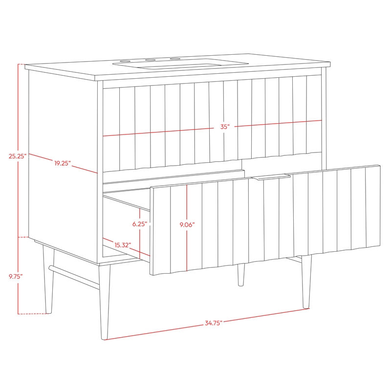 Meridian Furniture Modernist White Bathroom Vanity