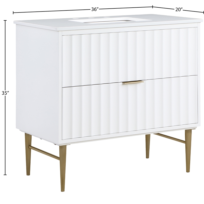 Meridian Furniture Modernist White Bathroom Vanity