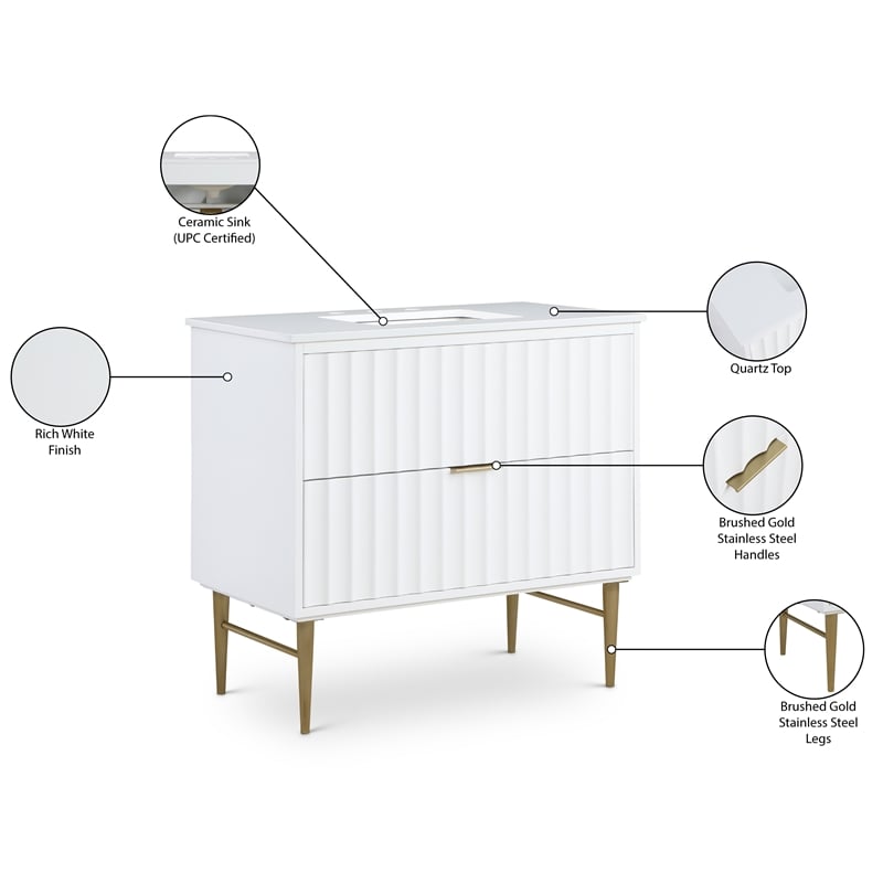 Meridian Furniture Modernist White Bathroom Vanity