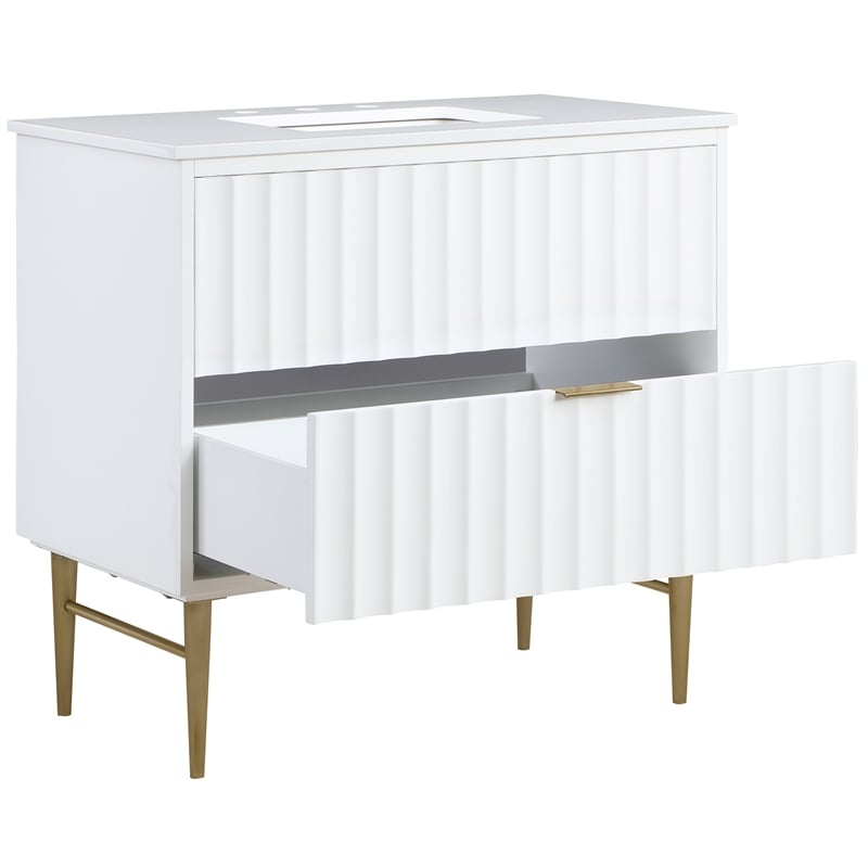 Meridian Furniture Modernist White Bathroom Vanity