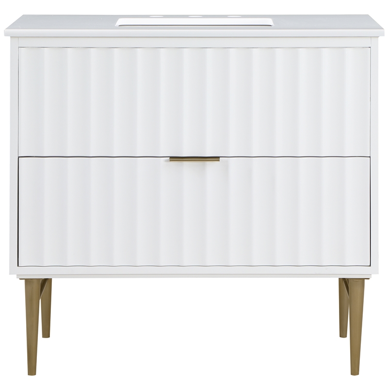 Meridian Furniture Modernist White Bathroom Vanity