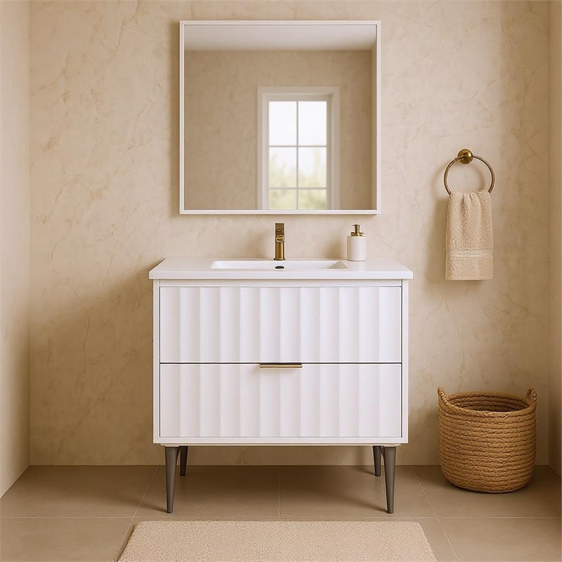 Meridian Furniture Modernist White Bathroom Vanity
