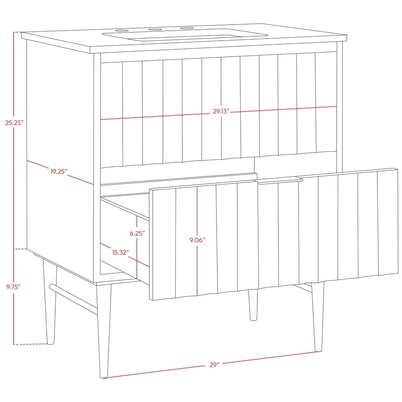 Meridian Furniture Modernist White Bathroom Vanity