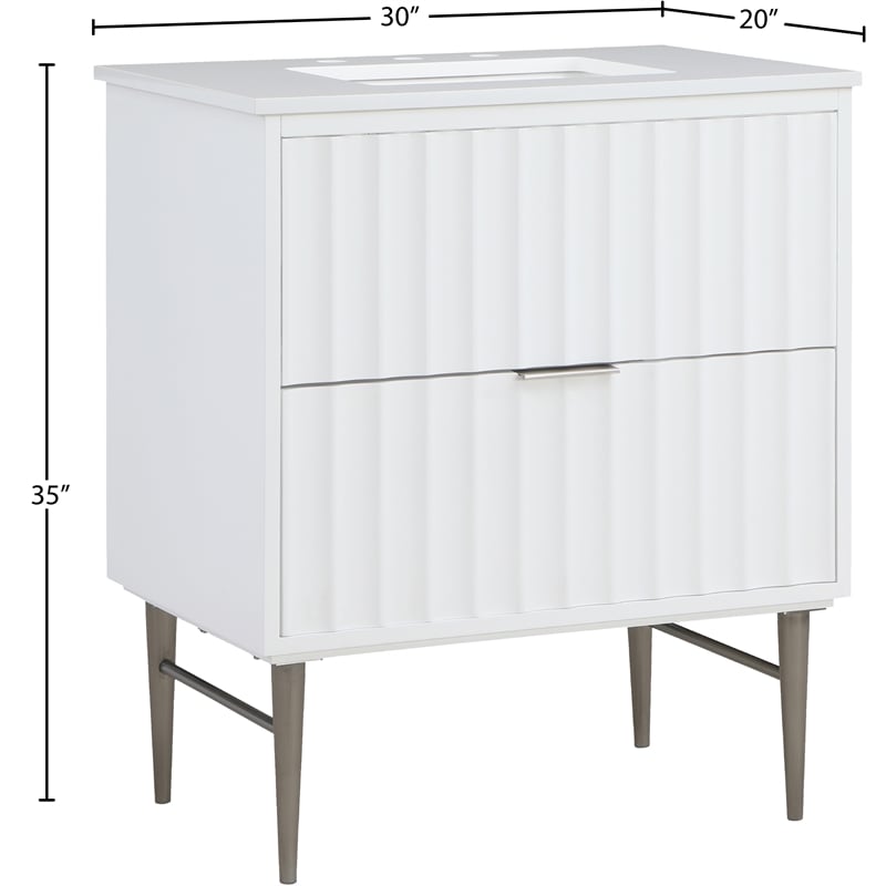 Meridian Furniture Modernist White Bathroom Vanity