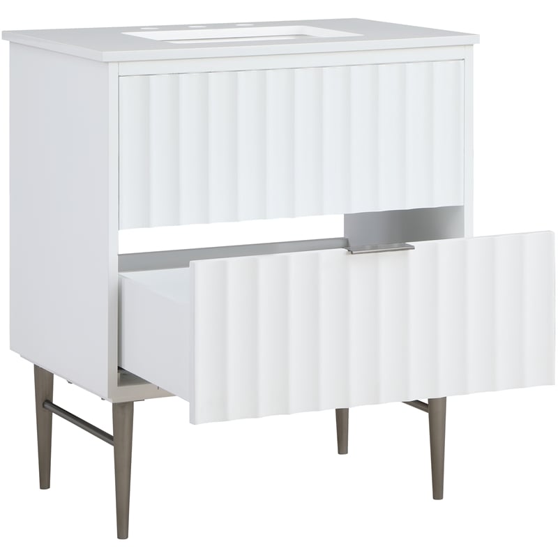 Meridian Furniture Modernist White Bathroom Vanity