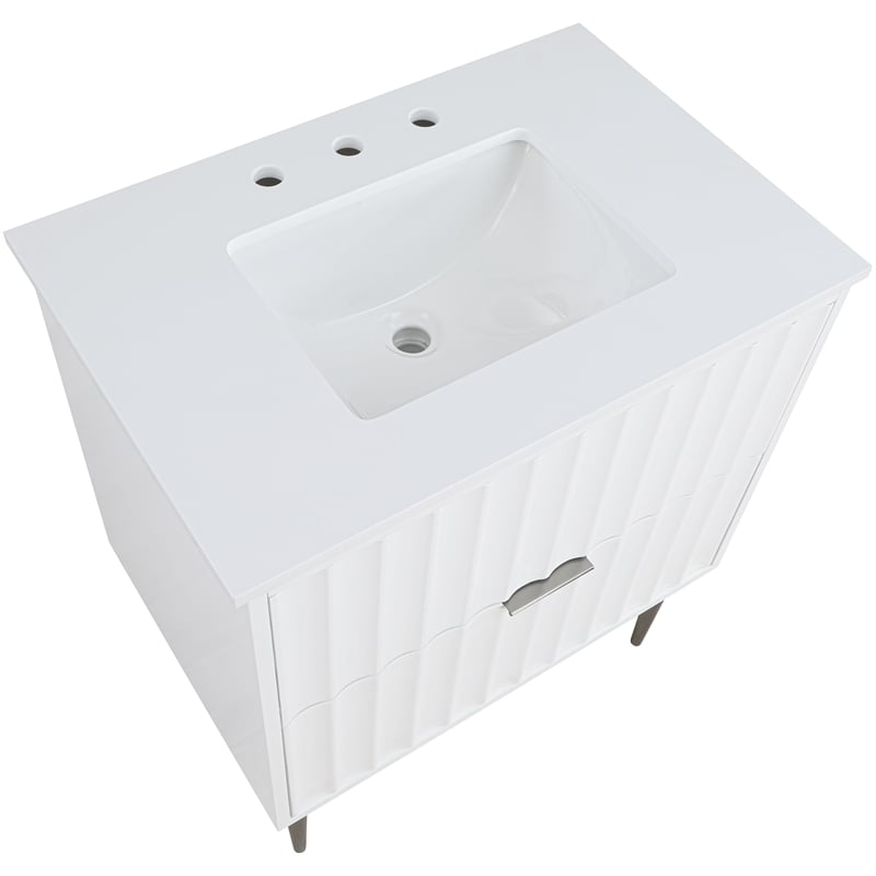 Meridian Furniture Modernist White Bathroom Vanity