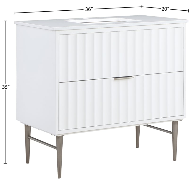 Meridian Furniture Modernist White Bathroom Vanity