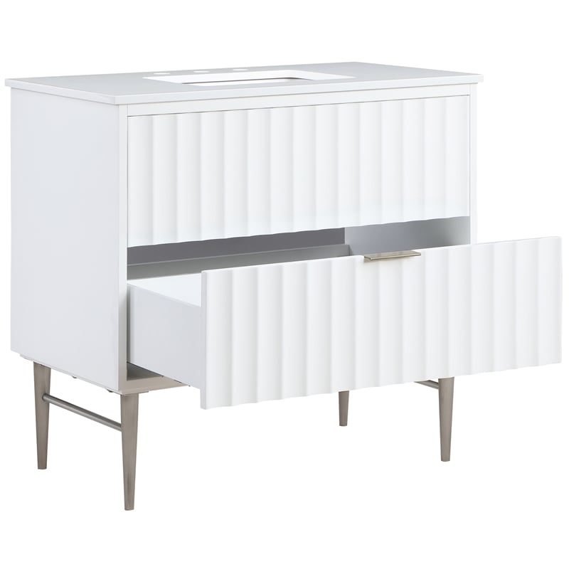 Meridian Furniture Modernist White Bathroom Vanity