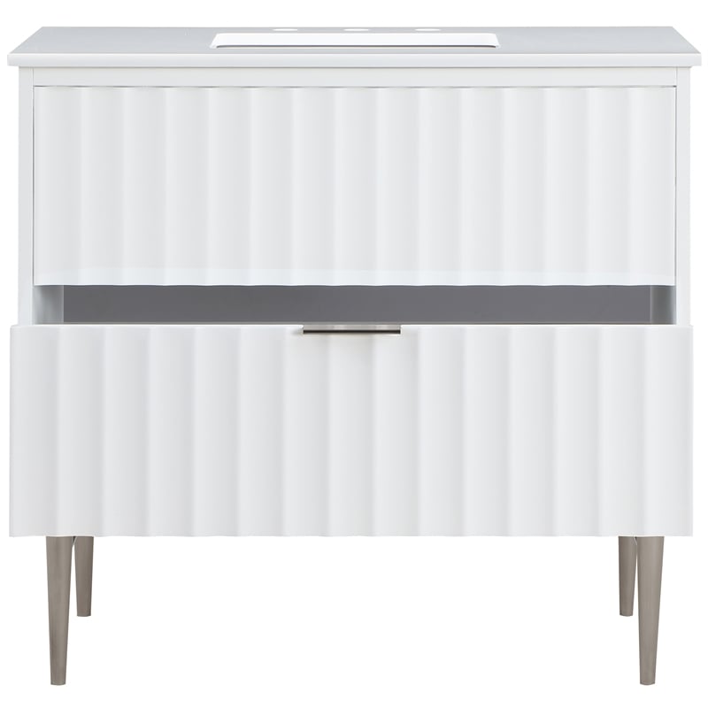 Meridian Furniture Modernist White Bathroom Vanity