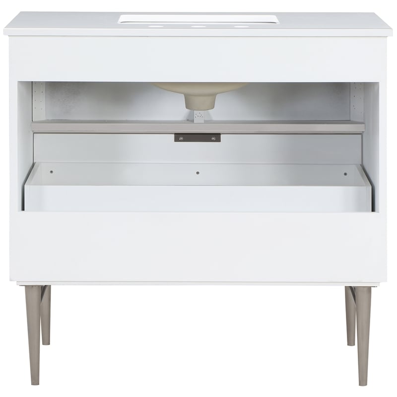 Meridian Furniture Modernist White Bathroom Vanity