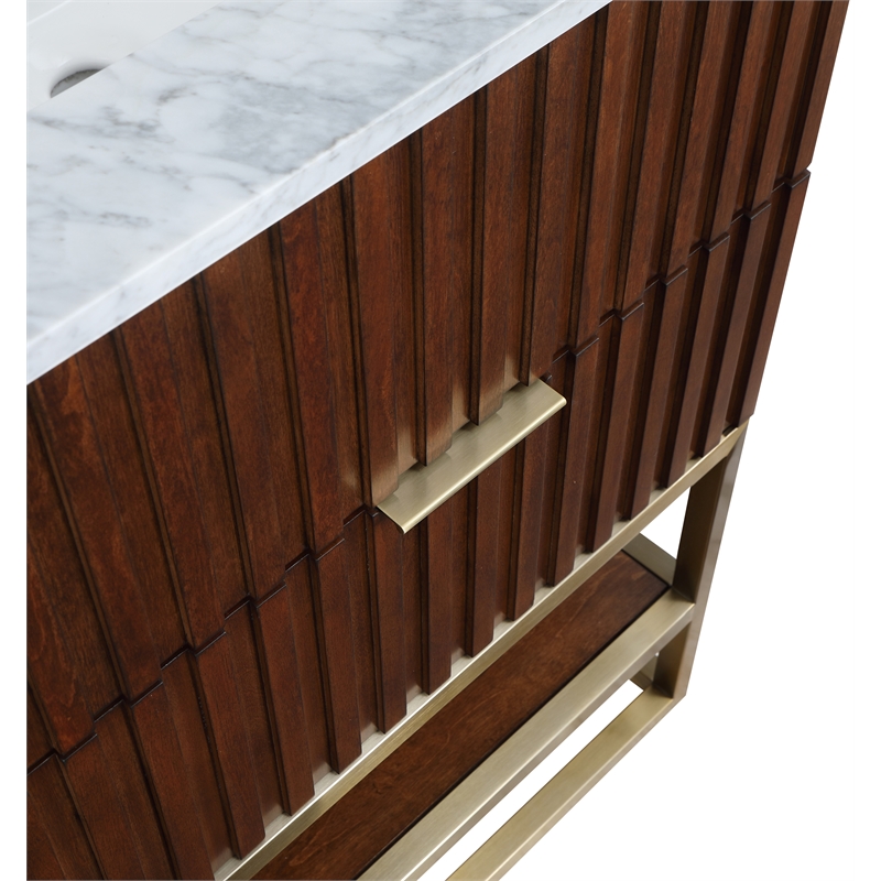 Meridian Furniture Monad Walnut Bathroom Vanity