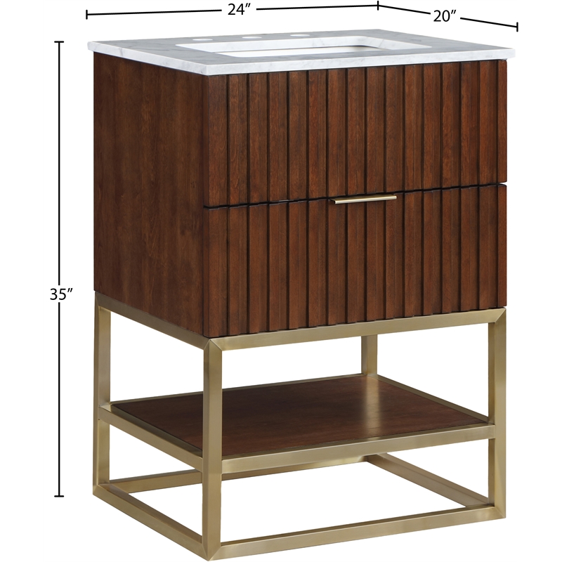Meridian Furniture Monad Walnut Bathroom Vanity