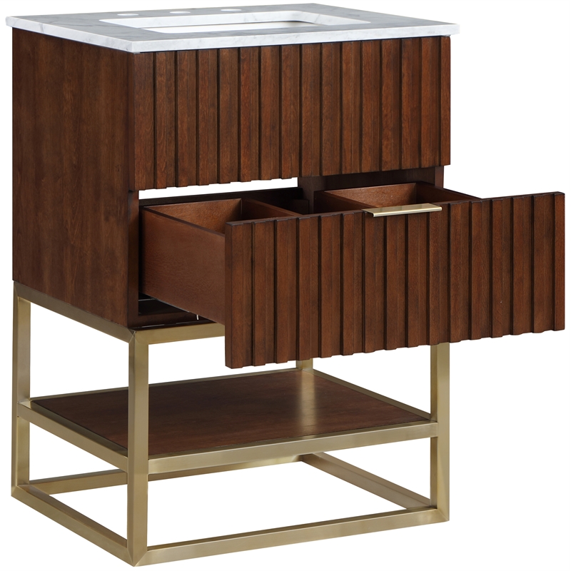 Meridian Furniture Monad Walnut Bathroom Vanity