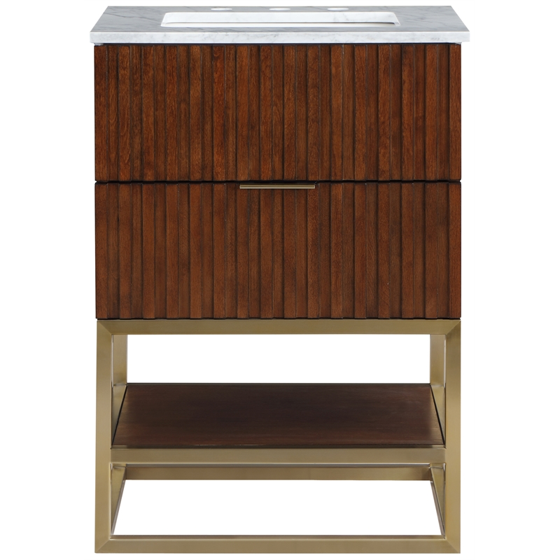 Meridian Furniture Monad Walnut Bathroom Vanity