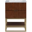 Meridian Furniture Monad Walnut Bathroom Vanity