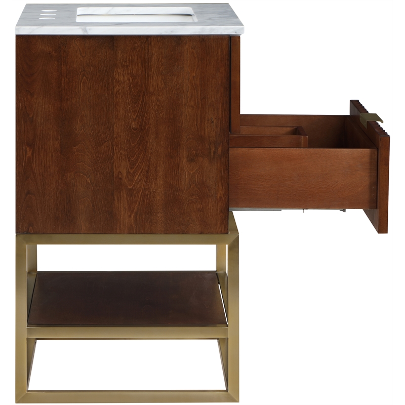 Meridian Furniture Monad Walnut Bathroom Vanity