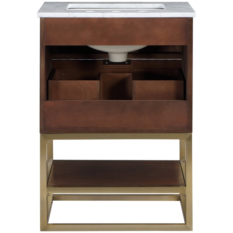 Meridian Furniture Monad Walnut Bathroom Vanity