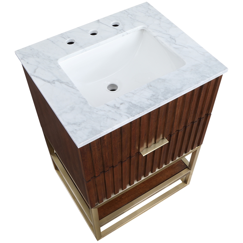 Meridian Furniture Monad Walnut Bathroom Vanity
