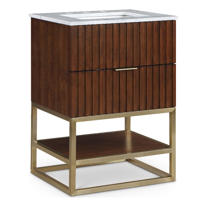 Meridian Furniture Monad Walnut Bathroom Vanity