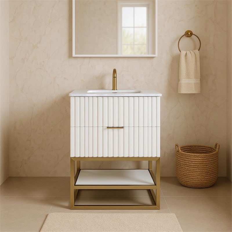 Meridian Furniture Monad White Bathroom Vanity