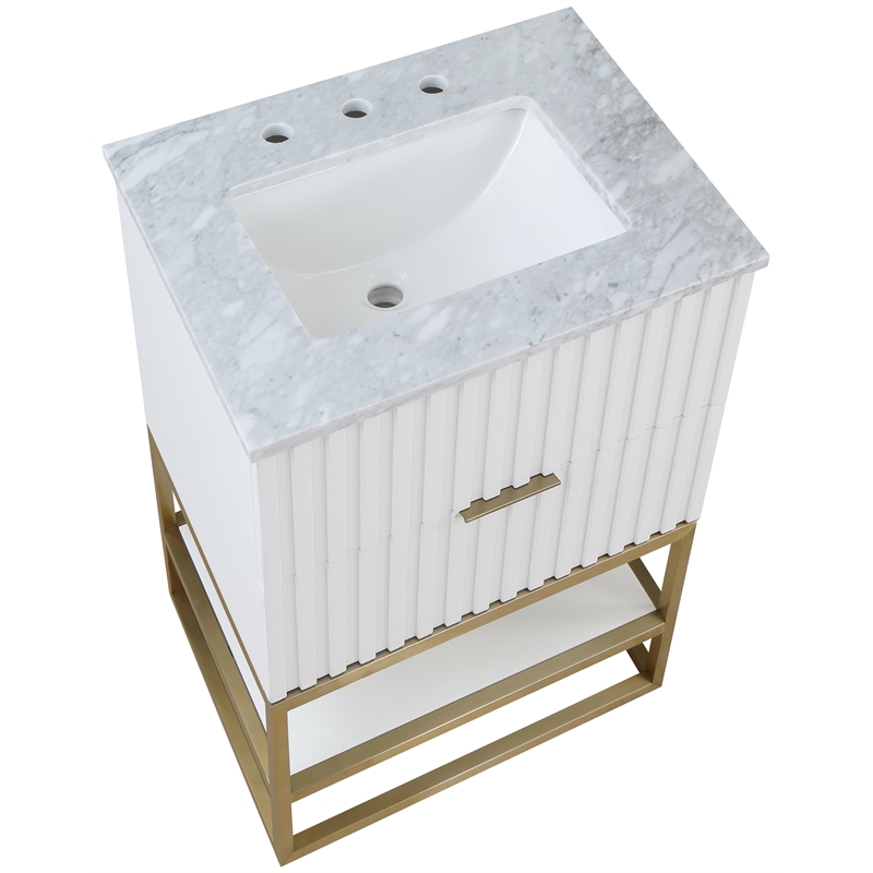 Meridian Furniture Monad White Bathroom Vanity