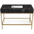 Meridian Furniture Marmo Black Engineered Stone Bathroom Vanity