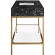 Meridian Furniture Marmo Black Engineered Stone Bathroom Vanity
