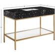 Meridian Furniture Marmo Black Engineered Stone Bathroom Vanity