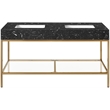 Meridian Furniture Marmo Black Engineered Stone Bathroom Vanity