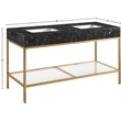 Meridian Furniture Marmo Black Engineered Stone Bathroom Vanity