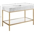 Meridian Furniture Marmo White Engineered Stone Bathroom Vanity