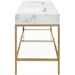 Meridian Furniture Marmo White Engineered Stone Bathroom Vanity